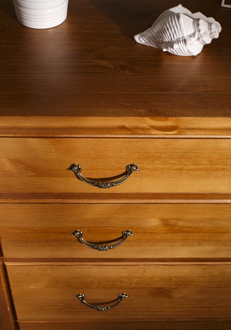 Комод Айно 7 узкий на высоких ножках из массива сосны с ящиками 77 х 43 х 91 см