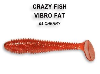 Виброхвост съедобный Crazy Fish Vibro Fat 2.8&quot; (7.1см) 1-7.1-4-5 (вишня)