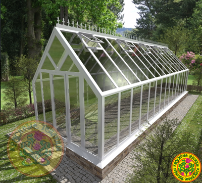 Теплица домиком из алюминия и стекла честерфилд t03