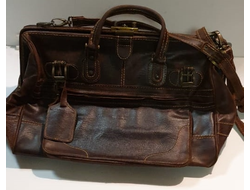 Дорожная сумка-саквояж, кожа