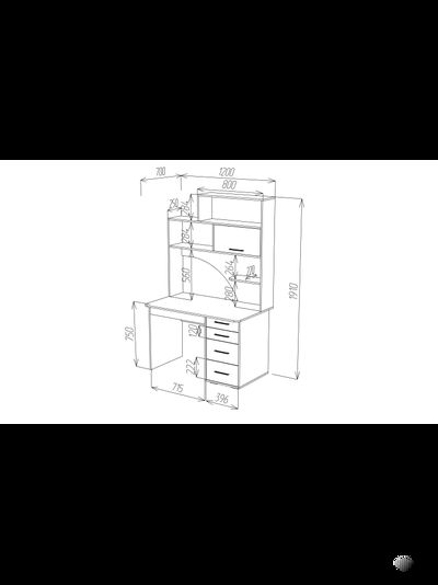 СК-56 рабочий стол с надстройкой Крафт светлый