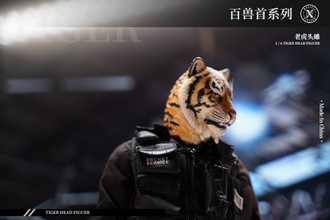 Голова (скульпт) с кистями - рыжий тигр 1/6 Tiger Head Figure (MS2103B) - Mostoys