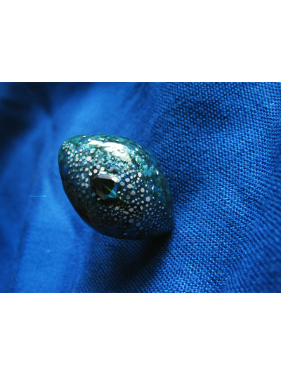 Морское кольцо &quot;Капля Крыма&quot; с салатовым кристаллом