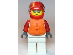 Male, White and Red Jumpsuit with XTREME Logo, Red Helmet, Orange Life Jacket, Sunglasses, n/a (cty1112)
