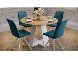 Стол обеденный Райнер Тип 1 Белый/Дуб Крафт золотой