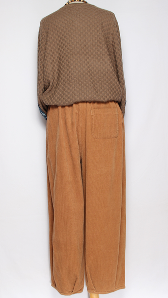 Брюки Бохо вельветовые "Бананы крупный вельвет" мокко р.50-54