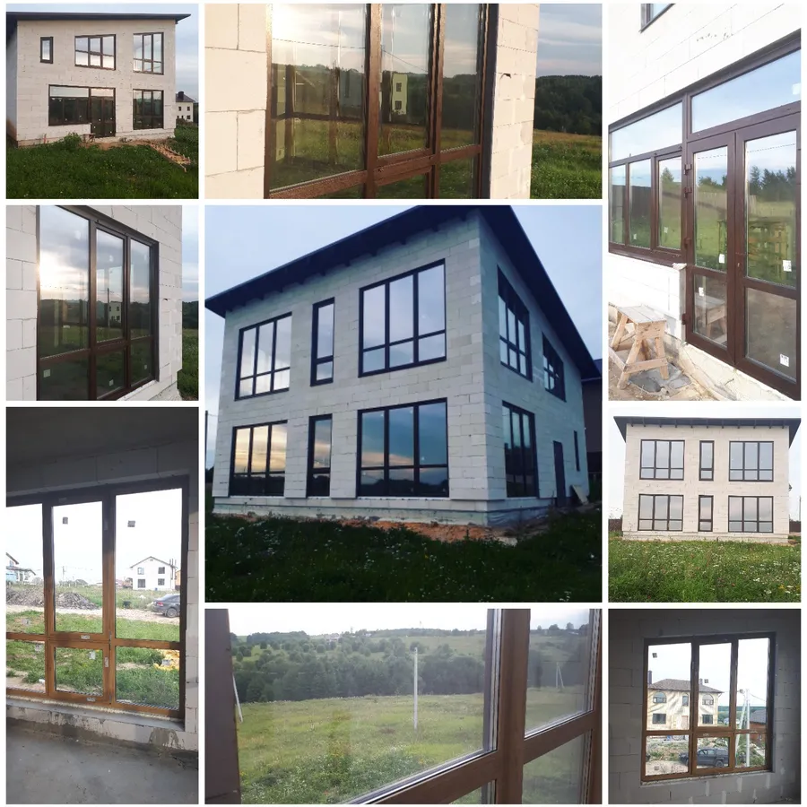 Панорамное остекление коттеджа в с.Богослово, окна не стандартных размеров