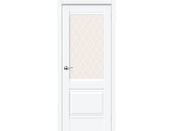 Дверь Межкомнатная - Прима-3 (White Silk-Белый Шелк)