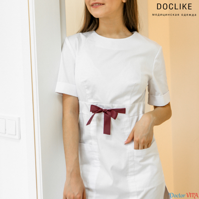 БЛУЗА DOCLIKE DL416 белая с лентой