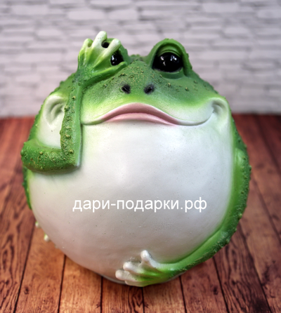 ЛЯГУШКА-добряша - символ богатства и долголетия! 20*18см   0,7кг    полистоун пр-во Россия 958/012260