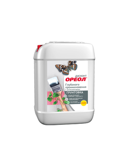 Грунтовка "ОРЕОЛ Дисконт" глубокого проникновения с антисептиком