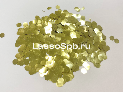Блестки глиттер Золото Экстра Крупный 4 мм вес 100 гр