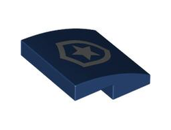 Slope, Curved 2 x 2 x 2/3 with Silver Police Star Badge Logo Pattern, Dark Blue (15068pb611 6530288)