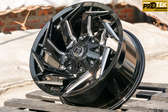 Комплект дисков R16 8,0J ET+0 6*139,7 FBX 203-6 Черный с фрезеровкой (R703)