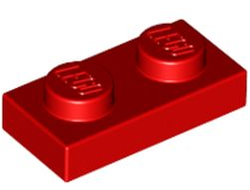 Plate 1 x 2, Red (3023 / 302321)