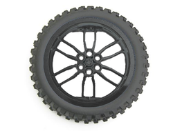 Wheel 75mm D. x 17mm Motorcycle with Black Tire 100.6mm D. Motorcycle 88517 / 11957, Black (88517c02)