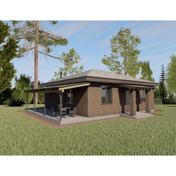 Одноэтажный дом с двумя спальнями 75м² (S94)