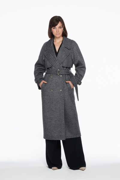 Женское серое пальто Flirt 619 шерстяное размер 48