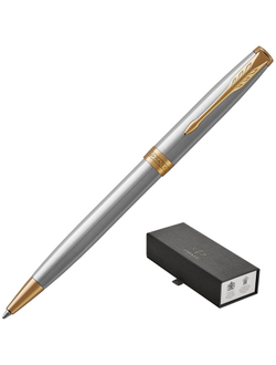Шариковая ручка PARKER SONNET STAINLESS STEEL GT черн 0,8мм 1931507