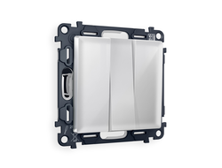 Выключатель 3-кл Серебро глянец - Ambrella Volt - ALFA