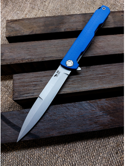 Складной нож Single EVO. Клинок копье. Сталь AUS 10, рукоять G10, цвет синий