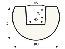 Декоративная балка (полукруглое под бревно) из полиуретана Country Decor Р1 (100х75) светлый дуб