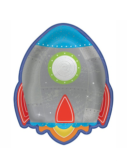 Тарелка фигур Космос Ракета 19см 8шт/А