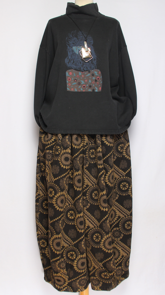 Джемпер вареный хлопок "Девушка" кофе, зеленый, черный до р.54