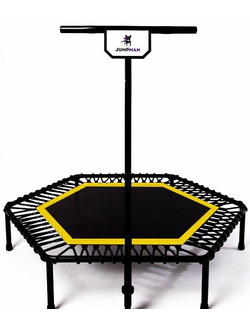 Фитнес батут для джампинга с ручкой JumpMan 135 см (желтый)