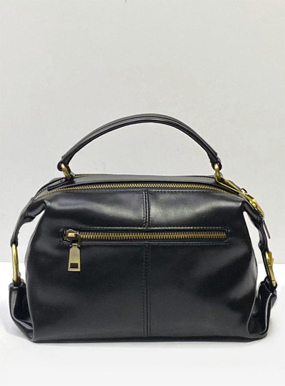 (АРТИКУЛ: 9984/1/5) СУМКА ЖЕНСКАЯ, НЕБОЛЬШАЯ, НАТУРАЛЬНАЯ ГЛАДКАЯ КОЖА, ЧЕРНАЯ, С ДВУМЯ ПЛЕЧЕВЫМИ РЕМНЯМИ