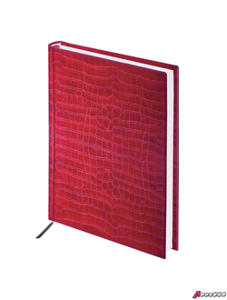 Ежедневник BRAUBERG недатированный, А5, 138×213 мм, «Comodo», под матовую крокодиловую кожу, 160 л., красный, крем. блок, зол.ср. 123840