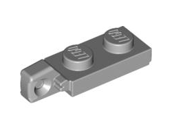 Hinge Plate 1 x 2 Locking with 1 Finger on End without Bottom Groove, Light Bluish Gray (44301b / 4211803 / 6266231)