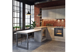 Кухня угловая + барная стойка, 3000*1500 мм. Материал фасадов МДФ. Срок изготовления от 30 рабочих дней. Цена на момент изготовления 124000 руб.