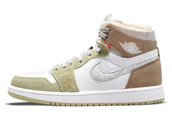 оригинальные женские кроссовки Nike Air Jordan 1 Womens High Zoom Comfort 'Olive Aura' CT0979-102
