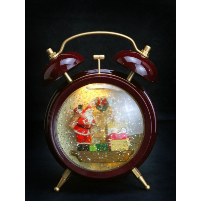 Будильник музыкальный с Елью в шаре со светом, 6,5*14*18 СМ (два вида)