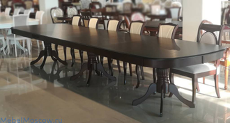 Большой обеденный стол Olivia MK-1264-TB, раскладной 260-460, Темный орех, мебель в Москве