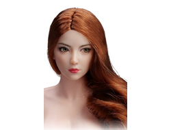 Женская голова (скульпт) с длинными рыжими волосами и подвижными глазами - 1/6 scale Female Head Sculpt with Movable Eyes (YMT107A) - YMTOYS