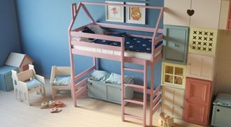 Двухъярусная кровать «Чердак» Standart (розовая)