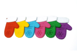Новогодние варежки, Двуслойный фетр, лого - насечка лазером