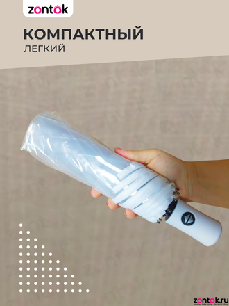 Зонт складной прозрачный автомат с белым кантом