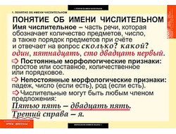 Таблицы демонстрационные "Русский язык. Числительное и местоимение"