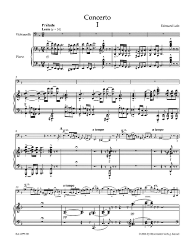 Lalo, Edouard Concerto for Violoncello and Orchestra D minor
