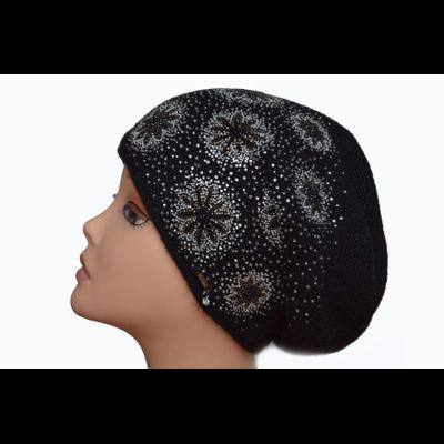 Красивый берет женский с украшениями Сваровски Vizio Италия 5883 вязаный