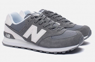 New Balance 574 серые с белым (41-45) Арт. S003