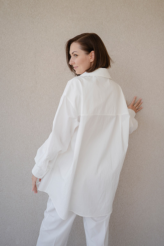 Рубашка оверсайз (молочно-белый)
