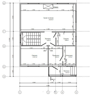 Двухэтажный каркасный дом с четырьмя спальнями 145м² (SK57)