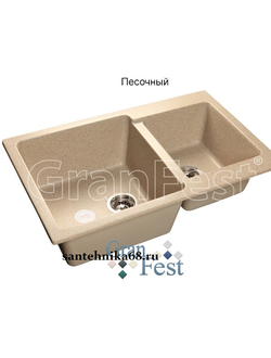 Мраморная мойка GRANFEST GF-P780K 2 чаши, с разморозкой