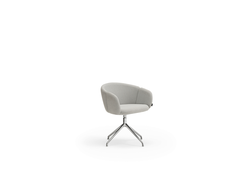 Поворотный стул Add хром/светло-серый с подлокотниками купить в Алуште