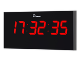 Настенные сетевые часы с секундами С-2515-Красные 40*20см