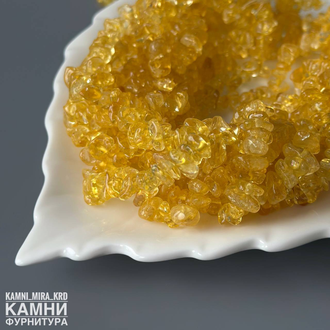 Цитрин прозрачный крошка 5-7 мм, цена за нить 19 см